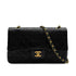 VINTAGE CHANEL CLASSIC FLAP MEDIUM CHAIN SHOULDER BAG BLACK LAMB SKIN GOLD HARDWARE 90323456
