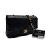 VINTAGE CHANEL CLASSIC FLAP MEDIUM CHAIN SHOULDER BAG BLACK LAMB SKIN GOLD HARDWARE 90323456