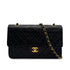 VINTAGE CHANEL CLASSIC FLAP MEDIUM CHAIN SHOULDER BAG BLACK LAMB SKIN GOLD HARDWARE 90323981