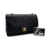 VINTAGE CHANEL CLASSIC FLAP MEDIUM CHAIN SHOULDER BAG BLACK LAMB SKIN GOLD HARDWARE 90324140
