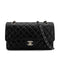 VINTAGE CHANEL CLASSIC FLAP MEDIUM CHAIN SHOULDER BAG BLACK LAMB SKIN SILVER HARDWARE 90324277