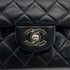 VINTAGE CHANEL CLASSIC FLAP MEDIUM CHAIN SHOULDER BAG BLACK LAMB SKIN SILVER HARDWARE 90324277