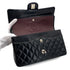 VINTAGE CHANEL CLASSIC FLAP MEDIUM CHAIN SHOULDER BAG BLACK LAMB SKIN SILVER HARDWARE 90324277