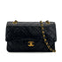 VINTAGE CHANEL CLASSIC FLAP MEDIUM CHAIN SHOULDER BAG BLACK LAMB SKIN GOLD HARDWARE 90324800