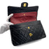 VINTAGE CHANEL CLASSIC FLAP MEDIUM CHAIN SHOULDER BAG BLACK LAMB SKIN GOLD HARDWARE 90324800