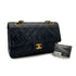 VINTAGE CHANEL CLASSIC FLAP MEDIUM CHAIN SHOULDER BAG BLACK LAMB SKIN GOLD HARDWARE 90324800