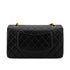 VINTAGE CHANEL CLASSIC FLAP MEDIUM CHAIN SHOULDER BAG BLACK LAMB SKIN GOLD HARDWARE 90324824