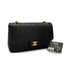 VINTAGE CHANEL CLASSIC FLAP MEDIUM CHAIN SHOULDER BAG BLACK LAMB SKIN GOLD HARDWARE 90325600