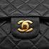 VINTAGE CHANEL CLASSIC FLAP MEDIUM CHAIN SHOULDER BAG BLACK LAMB SKIN GOLD HARDWARE 90327088