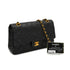 VINTAGE CHANEL CLASSIC FLAP MEDIUM CHAIN SHOULDER BAG BLACK LAMB SKIN GOLD HARDWARE 90327088