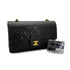 VINTAGE CHANEL CLASSIC FLAP MEDIUM CHAIN SHOULDER BAG BLACK LAMB SKIN GOLD HARDWARE 90327151
