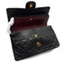 VINTAGE CHANEL CLASSIC FLAP MEDIUM CHAIN SHOULDER BAG BLACK LAMB SKIN GOLD HARDWARE 90328695