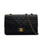 VINTAGE CHANEL CLASSIC FLAP MEDIUM CHAIN SHOULDER BAG BLACK LAMB SKIN GOLD HARDWARE 90329229