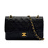 VINTAGE CHANEL CLASSIC FLAP MEDIUM CHAIN SHOULDER BAG BLACK LAMB SKIN GOLD HARDWARE 90329230