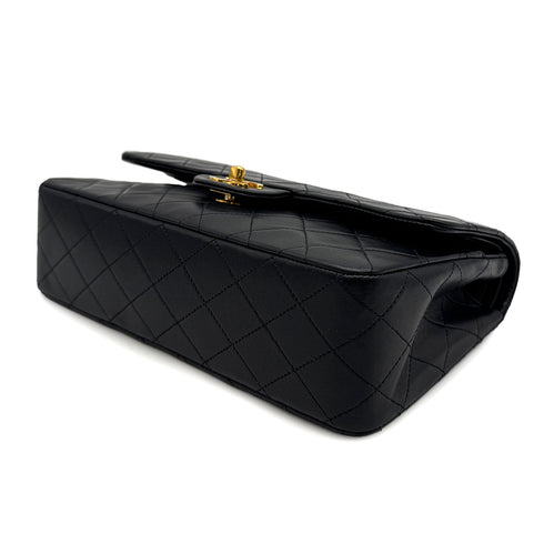VINTAGE CHANEL CLASSIC FLAP MEDIUM CHAIN SHOULDER BAG BLACK LAMB SKIN GOLD HARDWARE 90329237