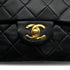 VINTAGE CHANEL CLASSIC FLAP MEDIUM CHAIN SHOULDER BAG BLACK LAMB SKIN GOLD HARDWARE 90329237