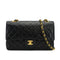 VINTAGE CHANEL CLASSIC FLAP MEDIUM CHAIN SHOULDER BAG BLACK LAMB SKIN GOLD HARDWARE 90331671