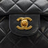 VINTAGE CHANEL CLASSIC FLAP MEDIUM CHAIN SHOULDER BAG BLACK LAMB SKIN GOLD HARDWARE 90331671