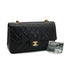 VINTAGE CHANEL CLASSIC FLAP MEDIUM CHAIN SHOULDER BAG BLACK LAMB SKIN GOLD HARDWARE 90331671