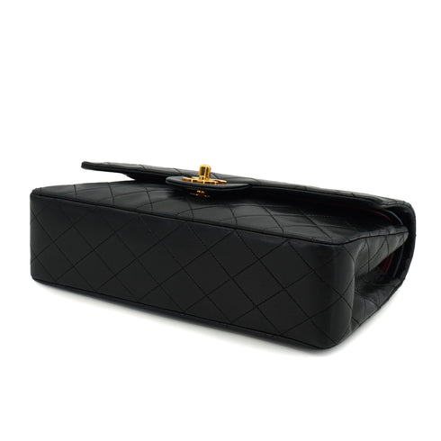 VINTAGE CHANEL CLASSIC FLAP MEDIUM CHAIN SHOULDER BAG BLACK LAMB SKIN GOLD HARDWARE 90331966