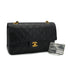 VINTAGE CHANEL CLASSIC FLAP MEDIUM CHAIN SHOULDER BAG BLACK LAMB SKIN GOLD HARDWARE 90331966