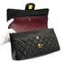 VINTAGE CHANEL CLASSIC FLAP MEDIUM CHAIN SHOULDER BAG BLACK LAMB SKIN GOLD HARDWARE 90332588