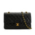 VINTAGE CHANEL CLASSIC FLAP MEDIUM CHAIN SHOULDER BAG BLACK LAMB SKIN GOLD HARDWARE 90333715