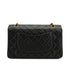 VINTAGE CHANEL CLASSIC FLAP MEDIUM CHAIN SHOULDER BAG BLACK LAMB SKIN GOLD HARDWARE 90333715