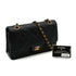 VINTAGE CHANEL CLASSIC FLAP MEDIUM CHAIN SHOULDER BAG BLACK LAMB SKIN GOLD HARDWARE 90333723