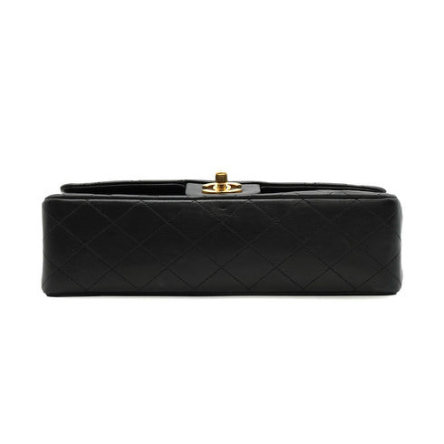 VINTAGE CHANEL CLASSIC FLAP MEDIUM CHAIN SHOULDER BAG BLACK LAMB SKIN GOLD HARDWARE 90333723