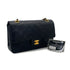 VINTAGE CHANEL CLASSIC FLAP MEDIUM CHAIN SHOULDER BAG BLACK LAMB SKIN GOLD HARDWARE 90313582