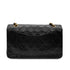 VINTAGE CHANEL CLASSIC FLAP MEDIUM CHAIN SHOULDER BAG BLACK LAMB SKIN GOLD HARDWARE 90313857