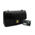 VINTAGE CHANEL CLASSIC FLAP MEDIUM CHAIN SHOULDER BAG BLACK LAMB SKIN GOLD HARDWARE 90313857