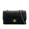 VINTAGE CHANEL CLASSIC FLAP MEDIUM CHAIN SHOULDER BAG BLACK LAMB SKIN GOLD HARDWARE 90314335