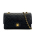 VINTAGE CHANEL CLASSIC FLAP MEDIUM CHAIN SHOULDER BAG BLACK LAMB SKIN GOLD HARDWARE 90314335