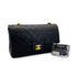 VINTAGE CHANEL CLASSIC FLAP MEDIUM CHAIN SHOULDER BAG BLACK LAMB SKIN GOLD HARDWARE 90314335