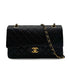 VINTAGE CHANEL CLASSIC FLAP MEDIUM CHAIN SHOULDER BAG BLACK LAMB SKIN GOLD HARDWARE 90316167