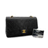 VINTAGE CHANEL CLASSIC FLAP MEDIUM CHAIN SHOULDER BAG BLACK LAMB SKIN GOLD HARDWARE 90317187