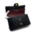 VINTAGE CHANEL CLASSIC FLAP MEDIUM CHAIN SHOULDER BAG BLACK LAMB SKIN GOLD HARDWARE 90317854