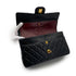 VINTAGE CHANEL CLASSIC FLAP MEDIUM CHAIN SHOULDER BAG BLACK LAMB SKIN GOLD HARDWARE 90321003