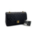 VINTAGE CHANEL CLASSIC FLAP MEDIUM CHAIN SHOULDER BAG BLACK LAMB SKIN GOLD HARDWARE 90321003