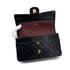 VINTAGE CHANEL CLASSIC FLAP MEDIUM CHAIN SHOULDER BAG BLACK LAMB SKIN GOLD HARDWARE 90321007