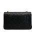 VINTAGE CHANEL CLASSIC FLAP MEDIUM CHAIN SHOULDER BAG BLACK LAMB SKIN GOLD HARDWARE 90321007