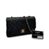 VINTAGE CHANEL CLASSIC FLAP MEDIUM CHAIN SHOULDER BAG BLACK LAMB SKIN GOLD HARDWARE 90321007