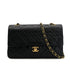VINTAGE CHANEL CLASSIC FLAP MEDIUM CHAIN SHOULDER BAG BLACK LAMB SKIN GOLD HARDWARE 90321007