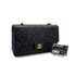 VINTAGE CHANEL CLASSIC FLAP MEDIUM CHAIN SHOULDER BAG BLACK LAMB SKIN GOLD HARDWARE 90321757