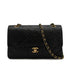 VINTAGE CHANEL CLASSIC FLAP MEDIUM CHAIN SHOULDER BAG BLACK LAMB SKIN GOLD HARDWARE 90322166