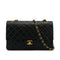 VINTAGE CHANEL CLASSIC FLAP MEDIUM CHAIN SHOULDER BAG BLACK LAMB SKIN GOLD HARDWARE 90323199