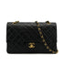 VINTAGE CHANEL CLASSIC FLAP MEDIUM CHAIN SHOULDER BAG BLACK LAMB SKIN GOLD HARDWARE 90323199