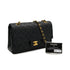 VINTAGE CHANEL CLASSIC FLAP MEDIUM CHAIN SHOULDER BAG BLACK LAMB SKIN GOLD HARDWARE 90323199